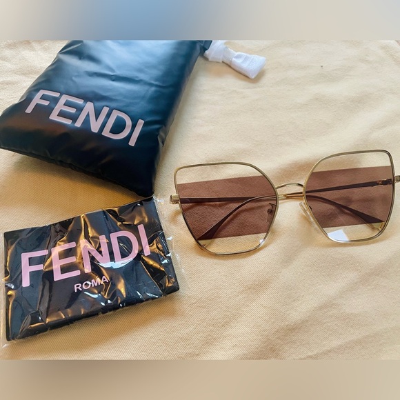 FENDI Cat Eye Sunglasses w/ Case and Cleaning Cloth - Picture 9 of 9
